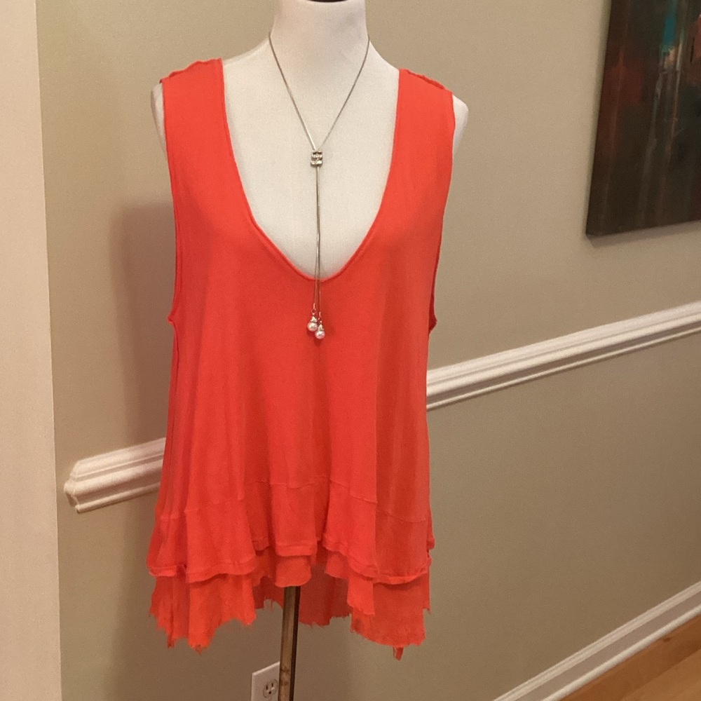 Free People Vibrant Sleeveless Layered Tank Top
